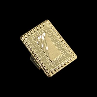 Chevalière Biscuit Rectangle Demi Ciselée