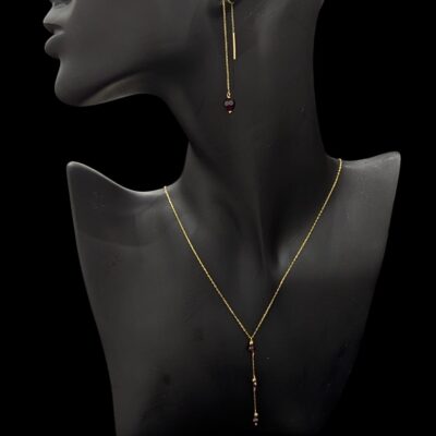 Collier Chainette Grenat Boule