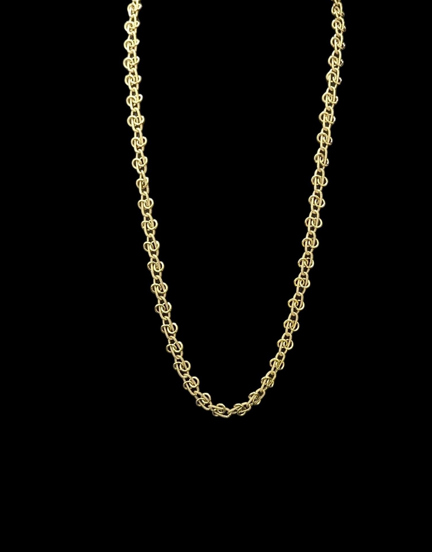 Collier Maille Spiral Lisse Sablé 70 cm 11 mm