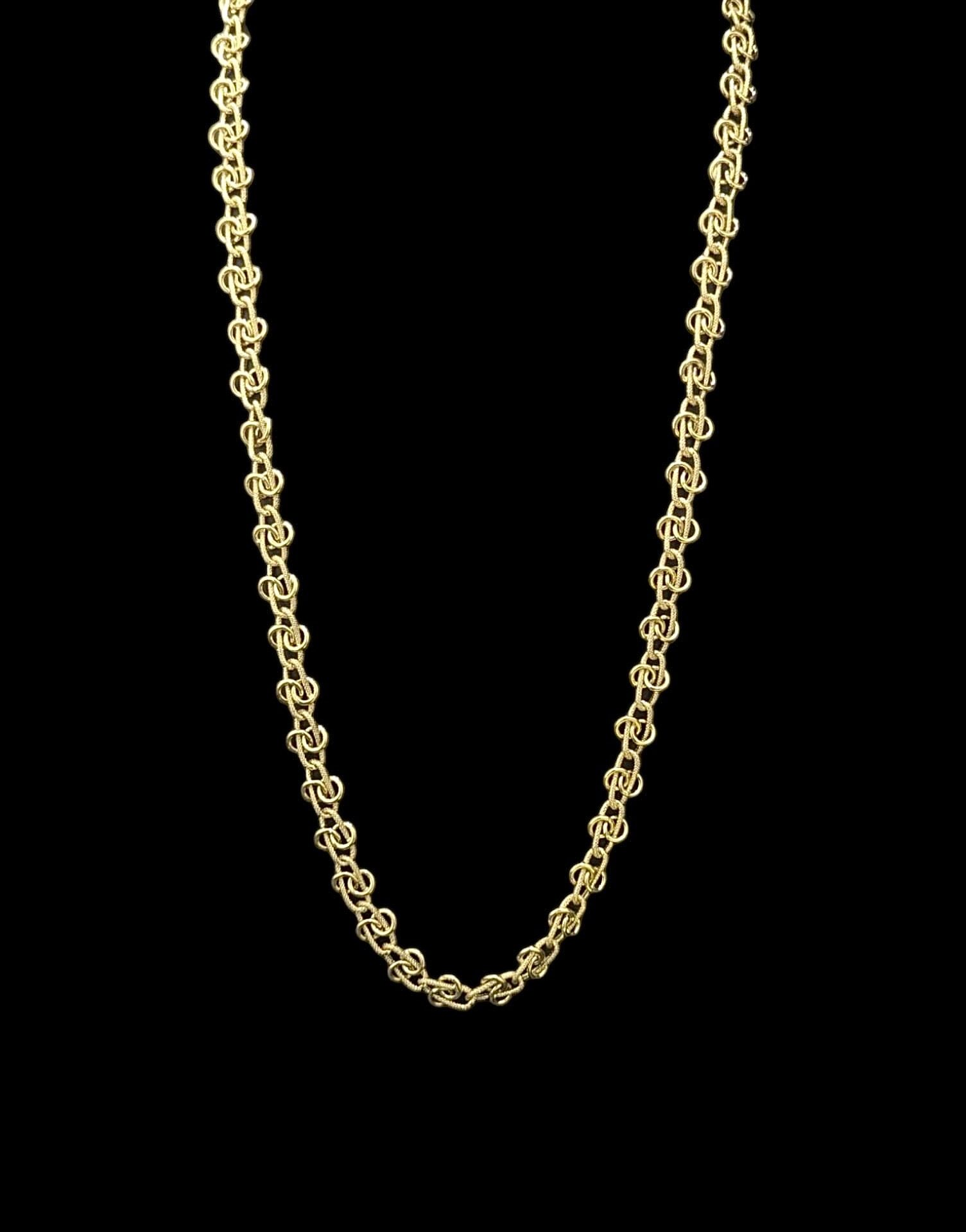 Collier Maille Spiral Lisse Sablé 80 cm 11 mm