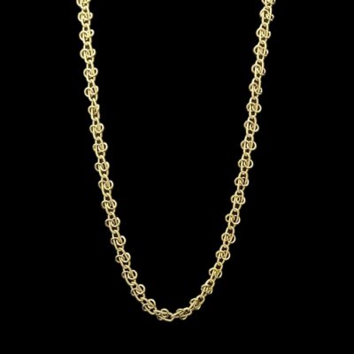 Collier Maille Spiral Lisse Sablé 80 cm 11 mm