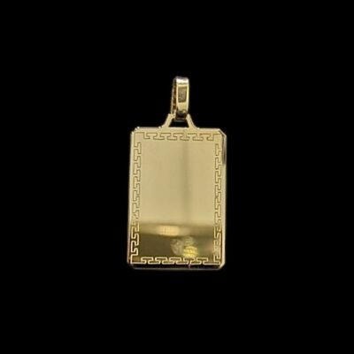 Pendentif Plaque Contour Grec 27 mm