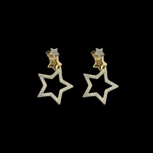 Boucles D'Oreilles 3 Étoiles Serties