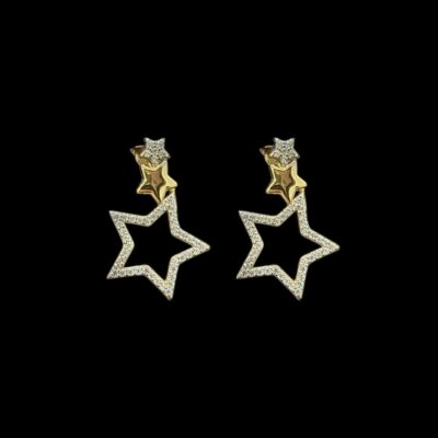 Boucles D'Oreilles 3 Étoiles Serties