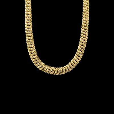 Collier Maille Américaine Lisse Sablé 16 mm 60 cm