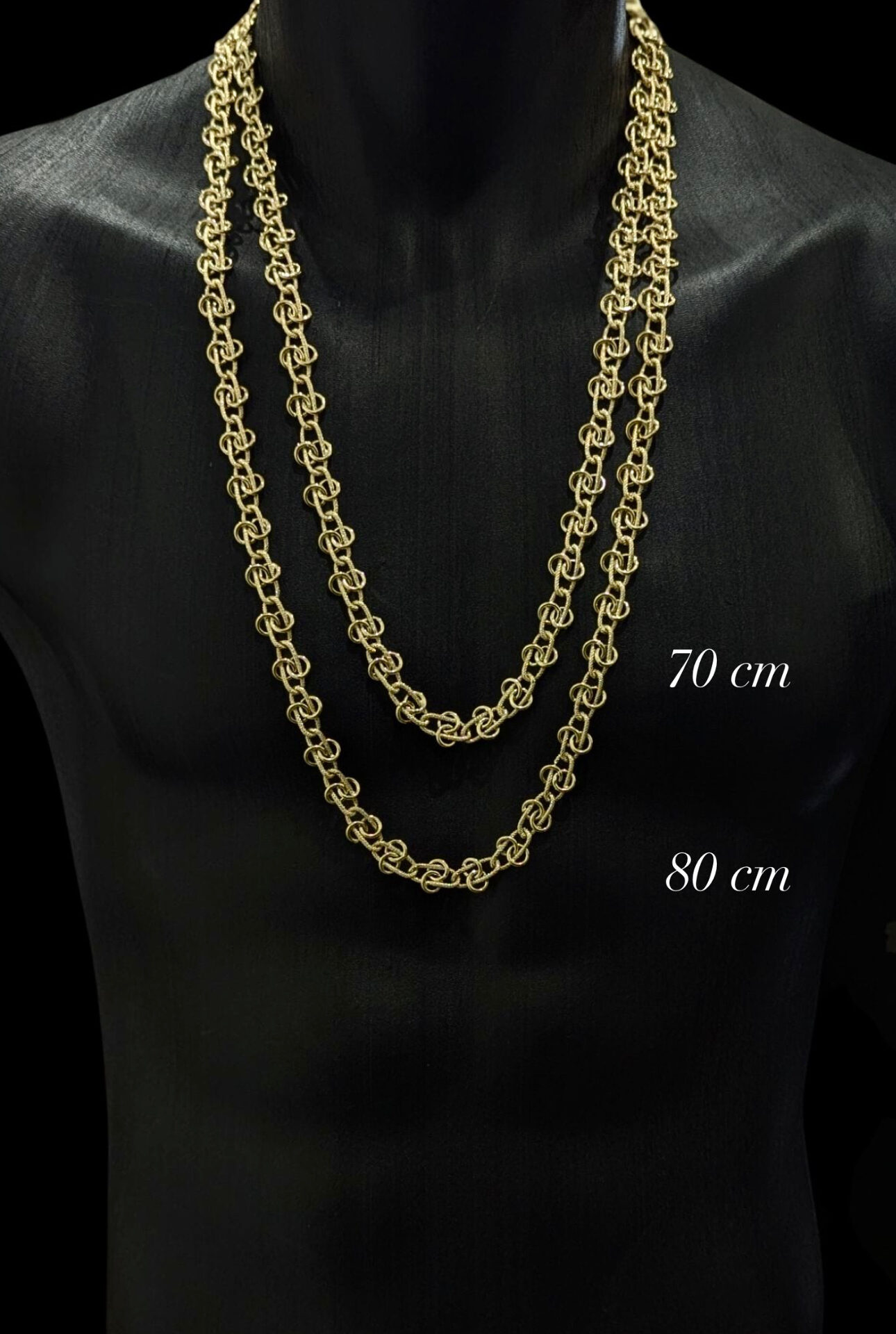 Collier Maille Spiral Lisse Sablé 70 cm 11 mm – Image 4