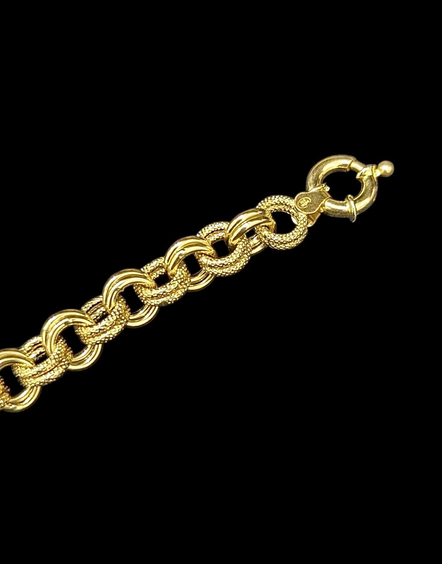 Bracelet Double Jaseron Lisse Sablé 8 mm 21 cm – Image 2