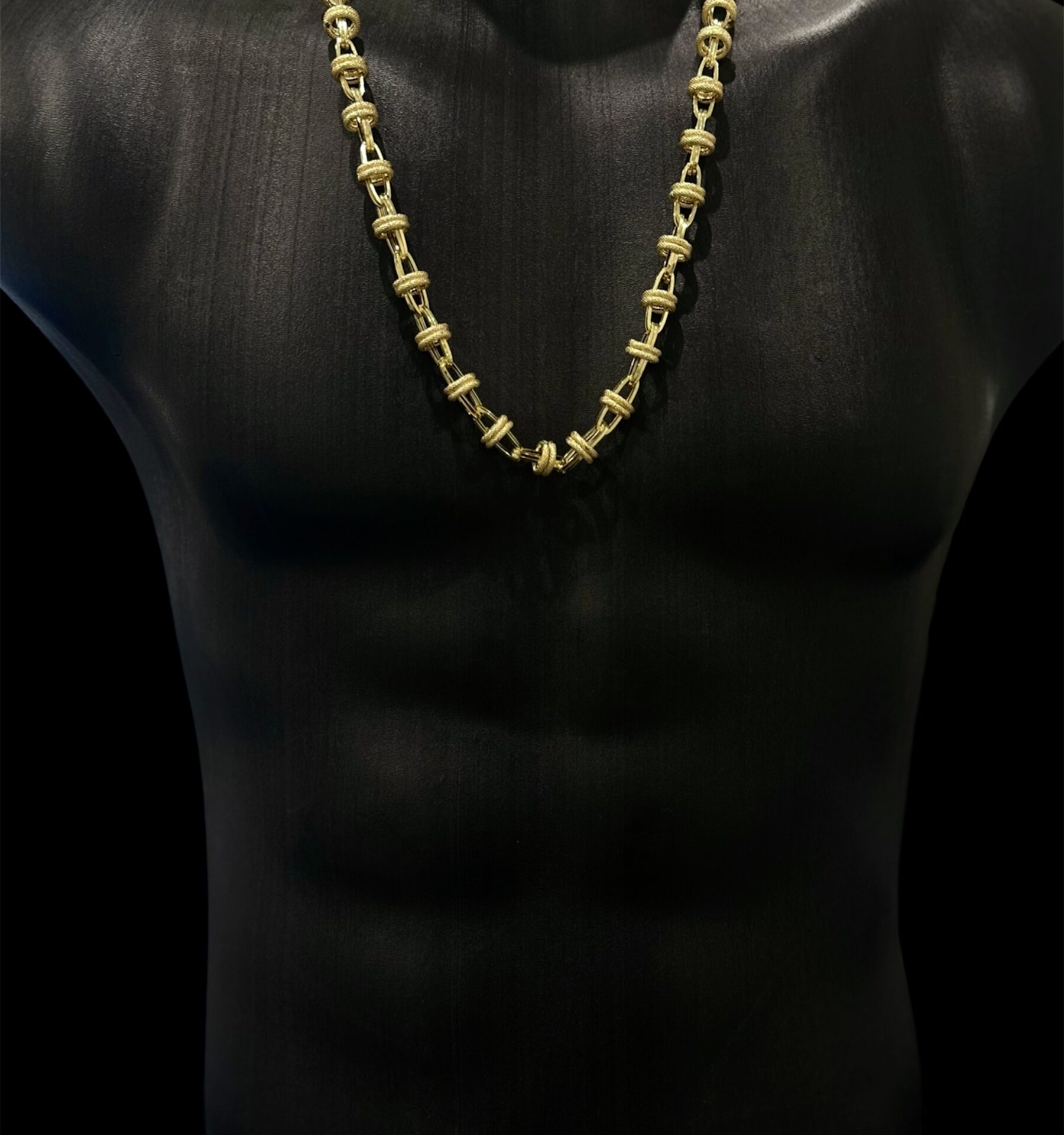 Collier Maille Toupy Lisse Sablé 70 cm 10 mm – Image 4