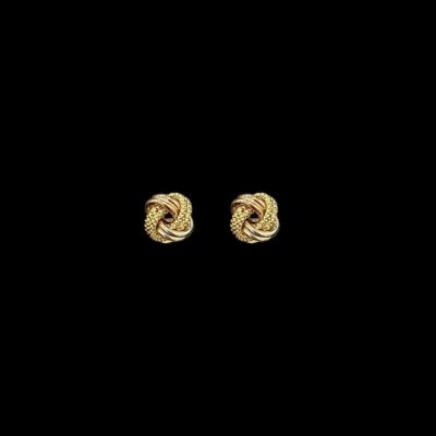 Boucles d'Oreilles Noeud 3 Ors 8 mm