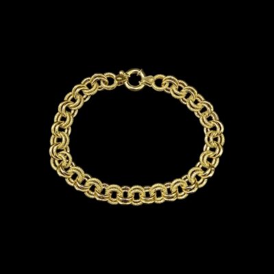 Bracelet Double Jaseron Lisse Sablé 8 mm 21 cm