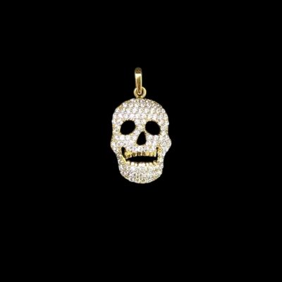 Pendentif Tête de mort et zircons