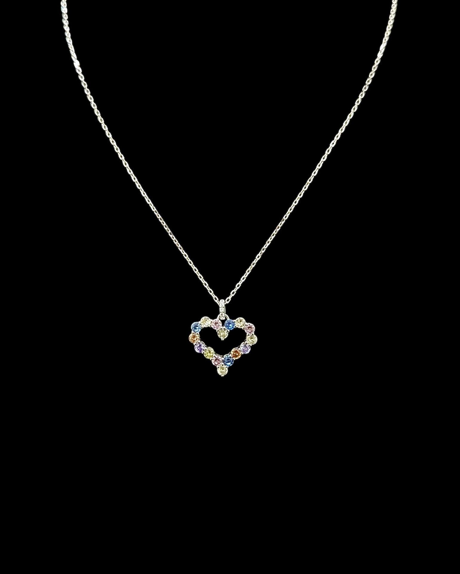 Collier Coeur Evidé Sertie – Image 2