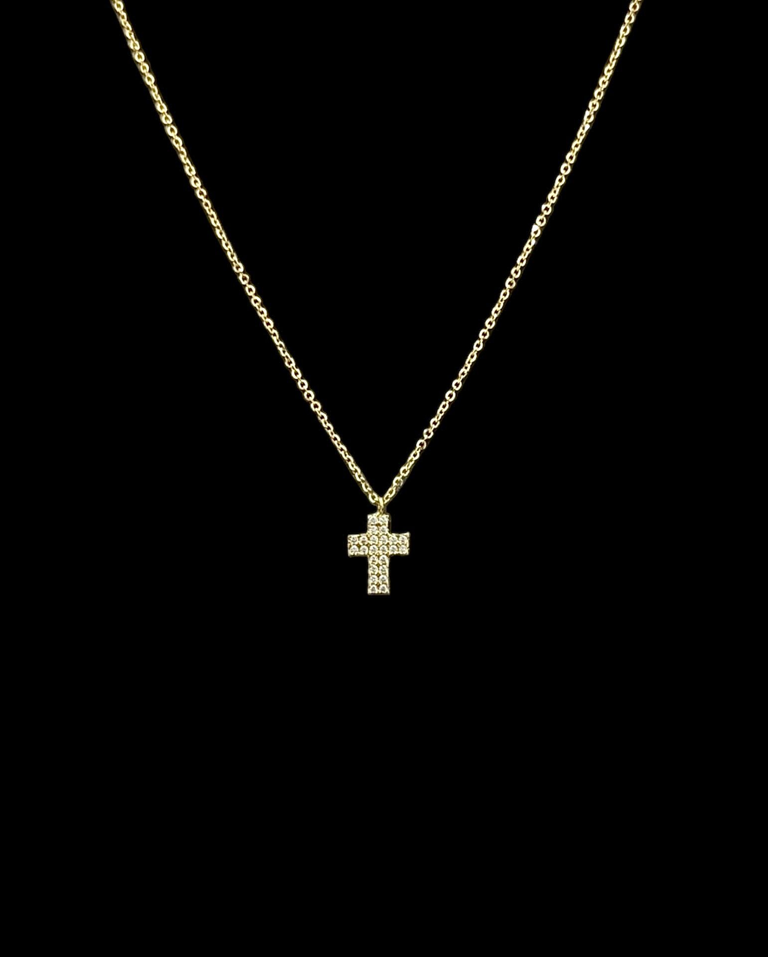 Collier Croix Empierrée 50 cm