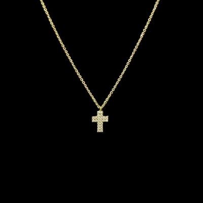 Collier Croix Empierrée 50 cm