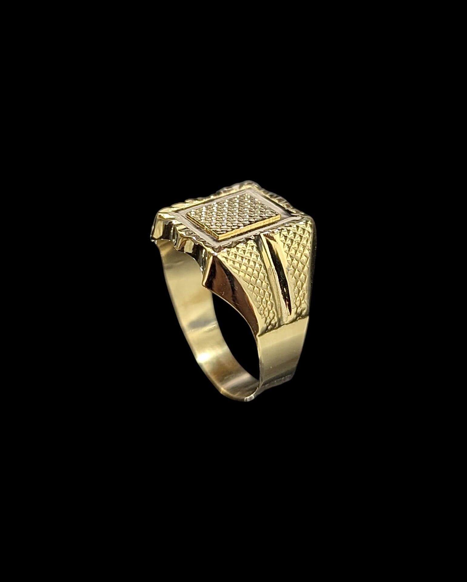 Chevalière Rectangle Martellé 17 mm – Image 2