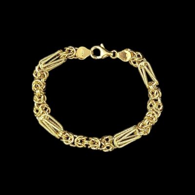 Bracelet Maille Royal Fantaisie Lisse Sablé 18 cm 7 mm