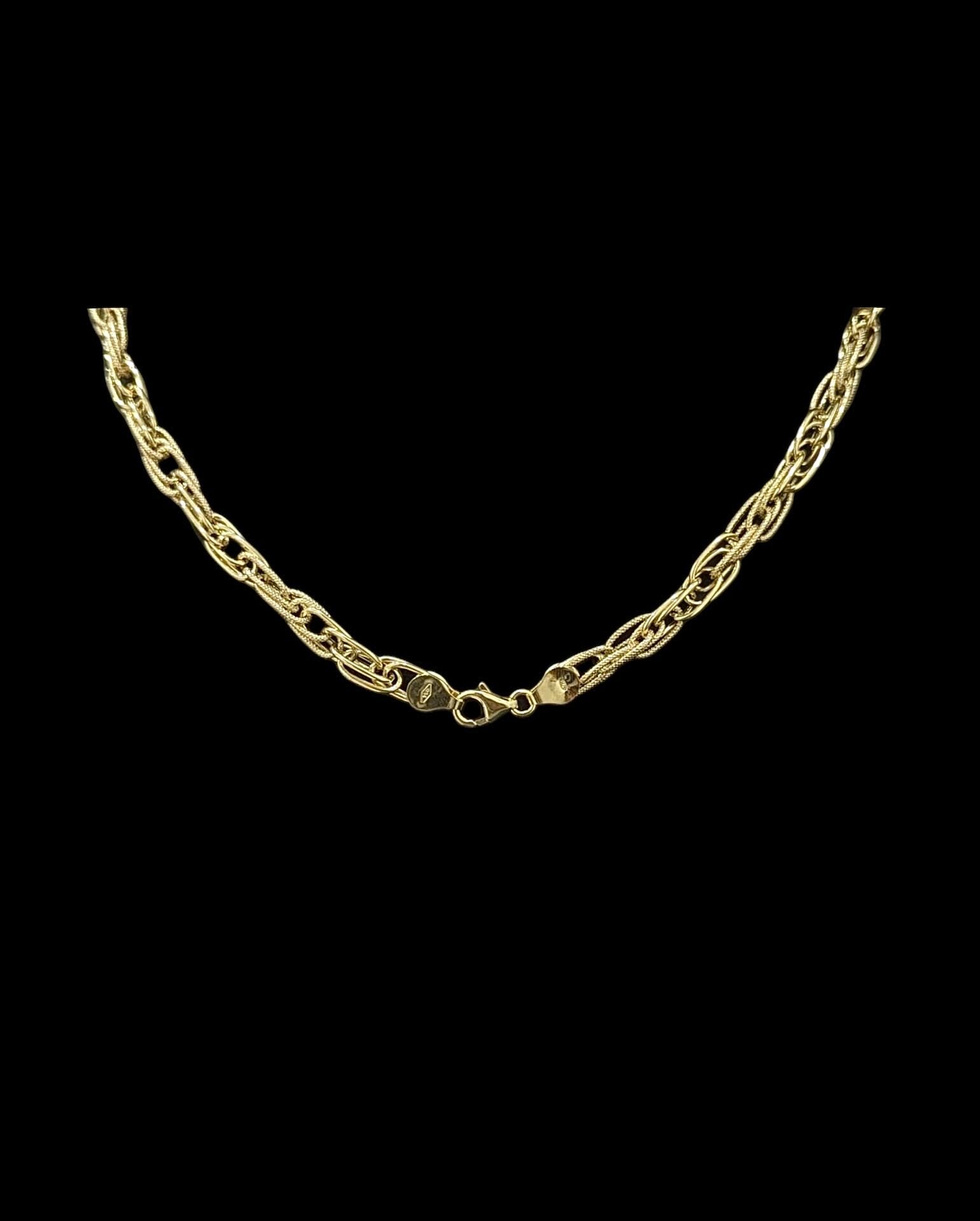 Collier Torsadé Fantaisie Lisse Sablé 80 cm 6 mm – Image 3
