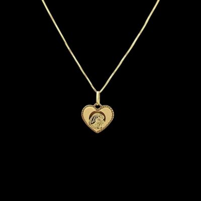 Ensemble Maille Venitienne Plaque En Coeur Vierge