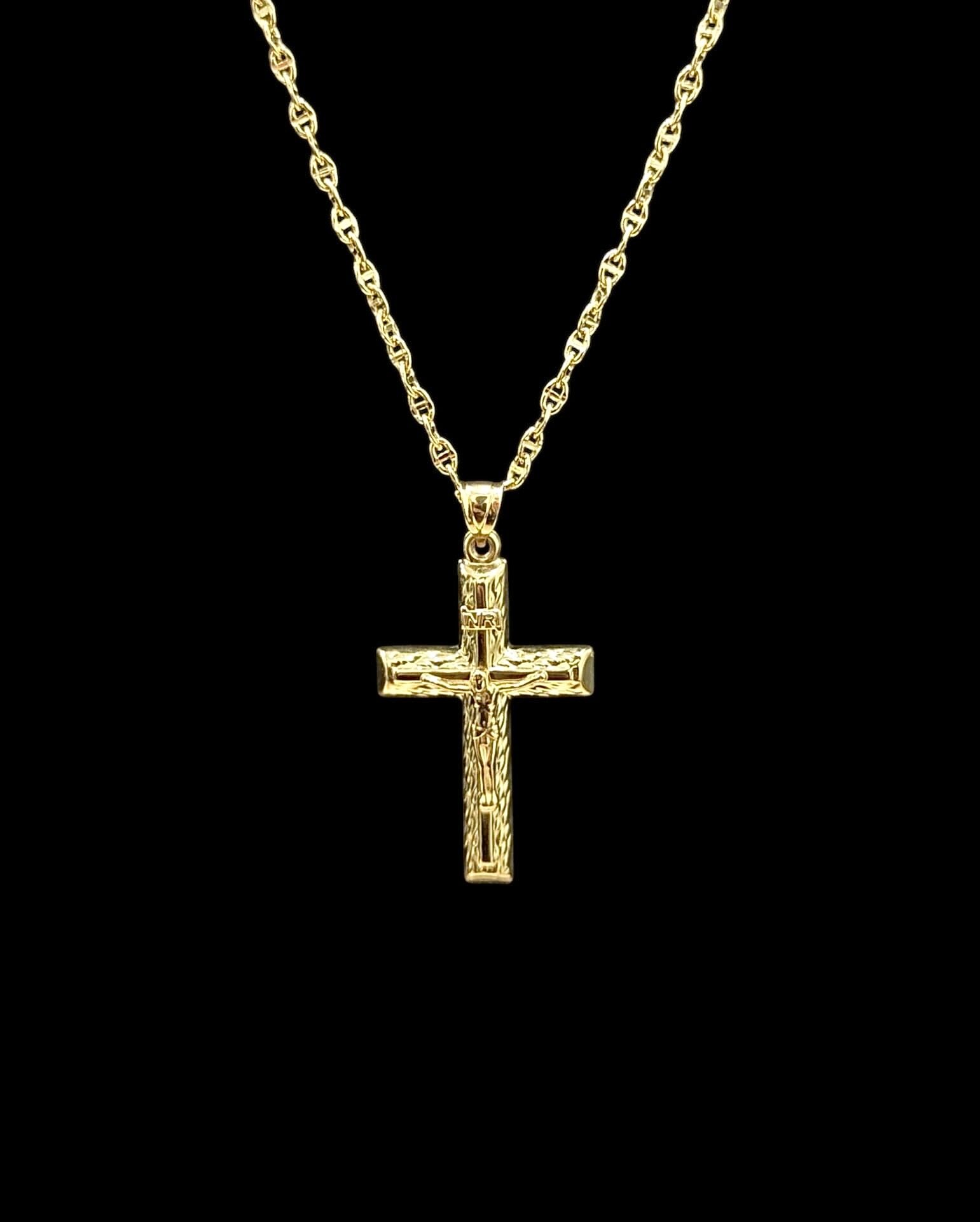 Collier Marine Pendentif Croix Christ