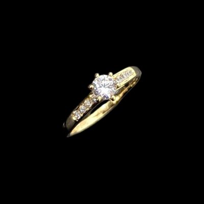 Bague Solitaire Rond Sertis 6 Griffes 6 mm
