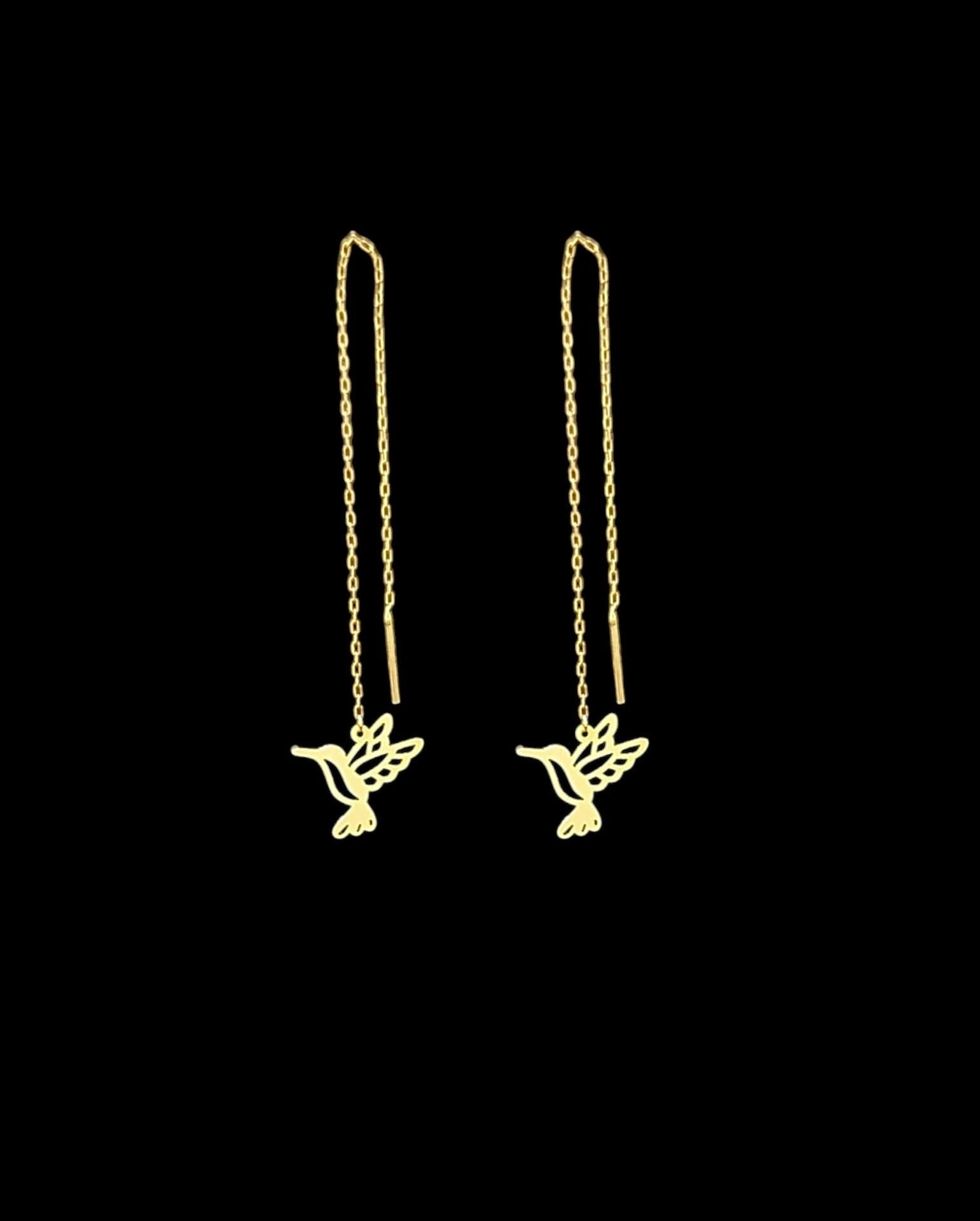 Boucles D'Oreilles Chainette Colibri évidé
