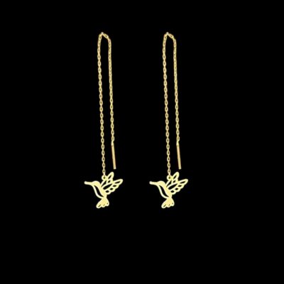Boucles D'Oreilles Chainette Colibri évidé