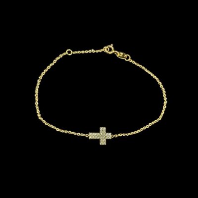 Bracelet Forçat Croix Empierré