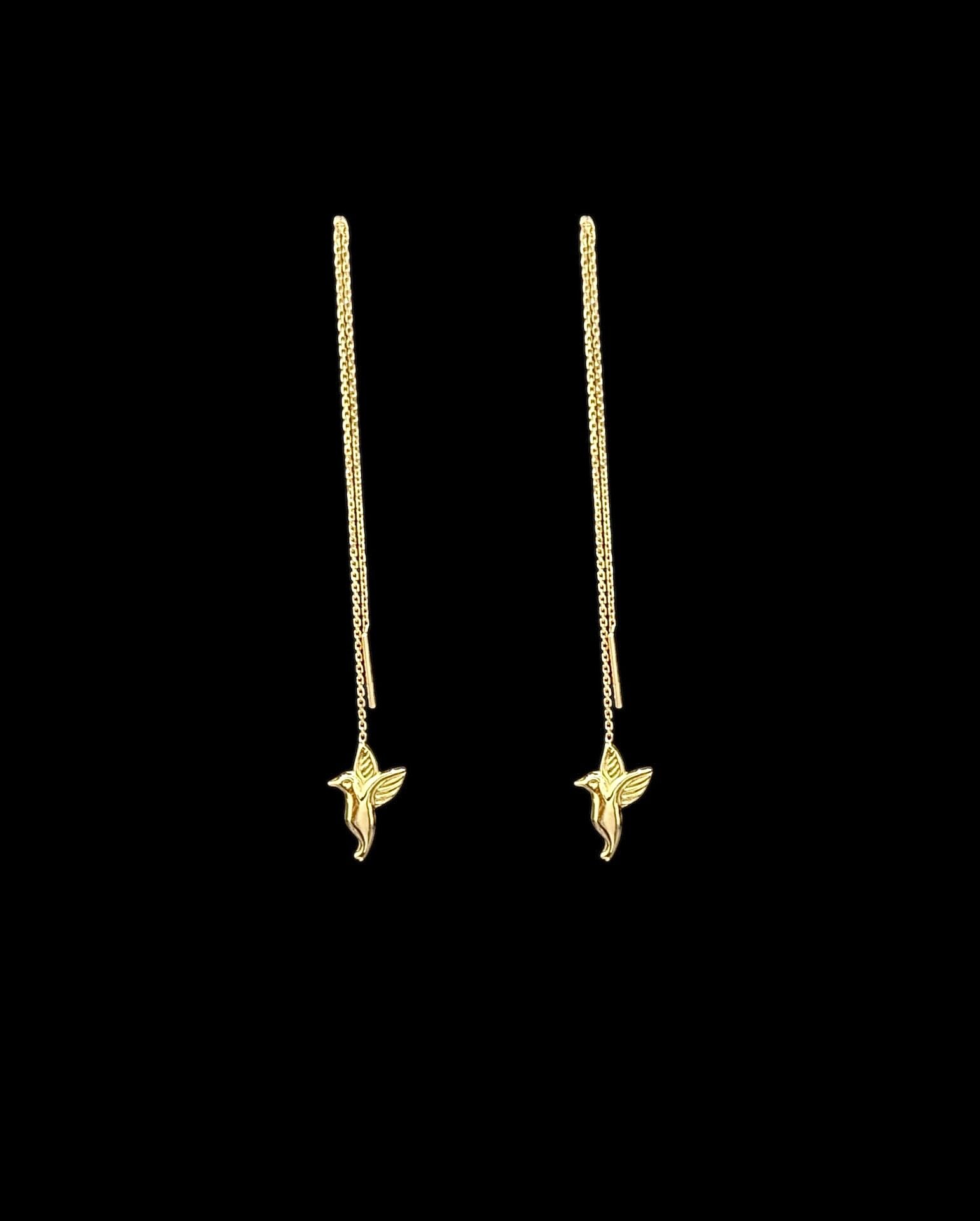 Boucles D'Oreilles Chainette Colibri