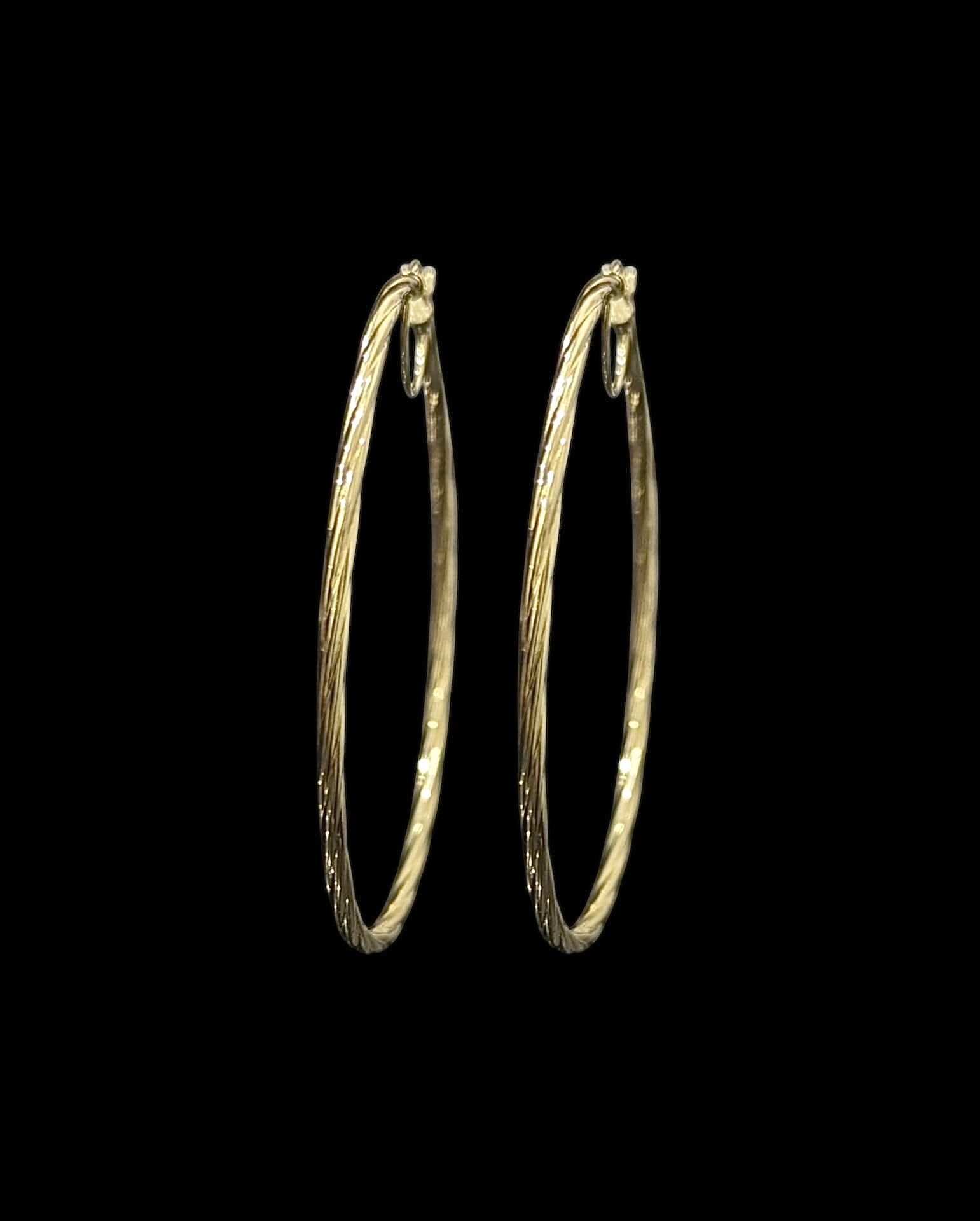 Créoles Torsadées Lisses 45 mm 2 mm
