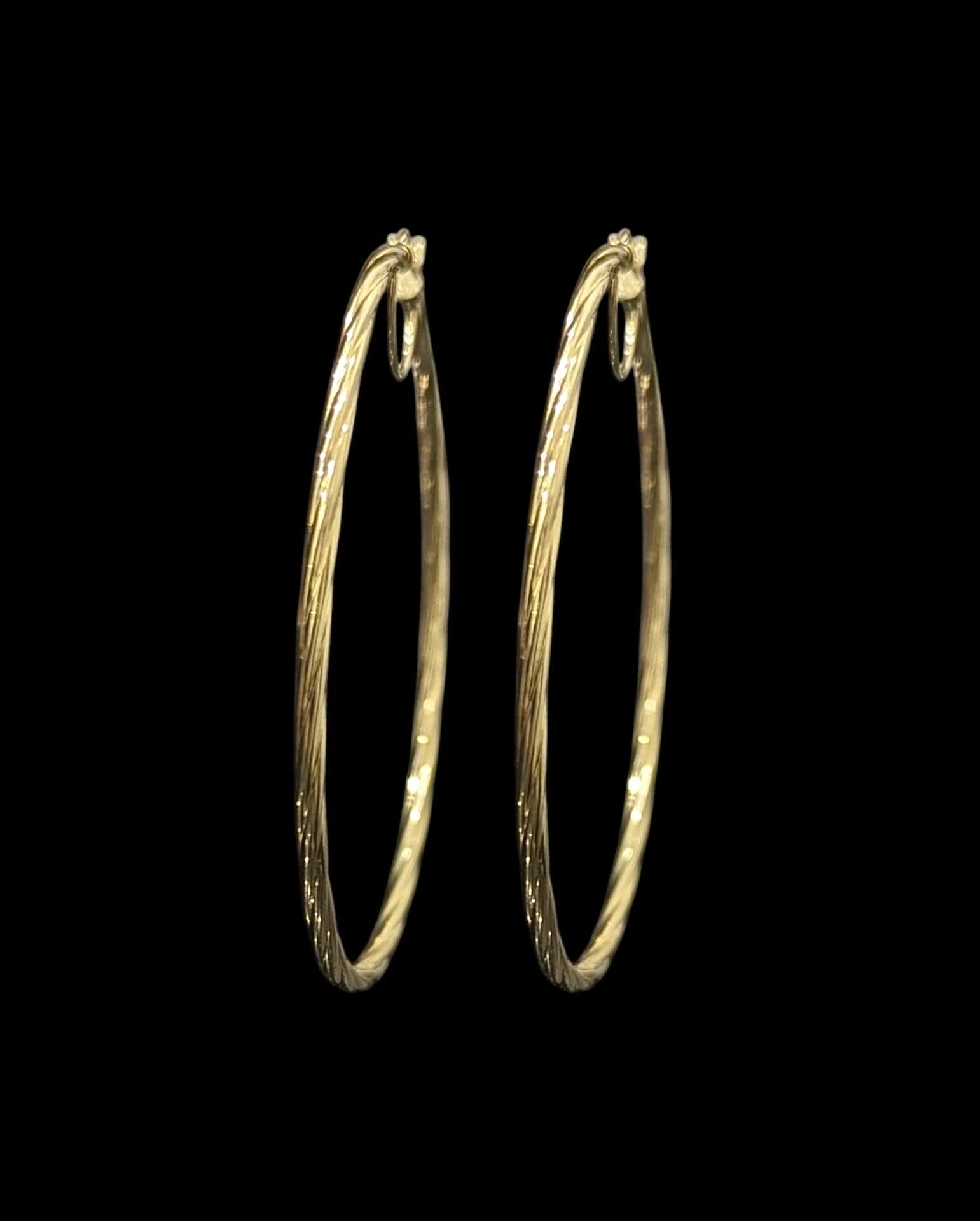Créoles Torsadées Lisses 54 mm 2 mm
