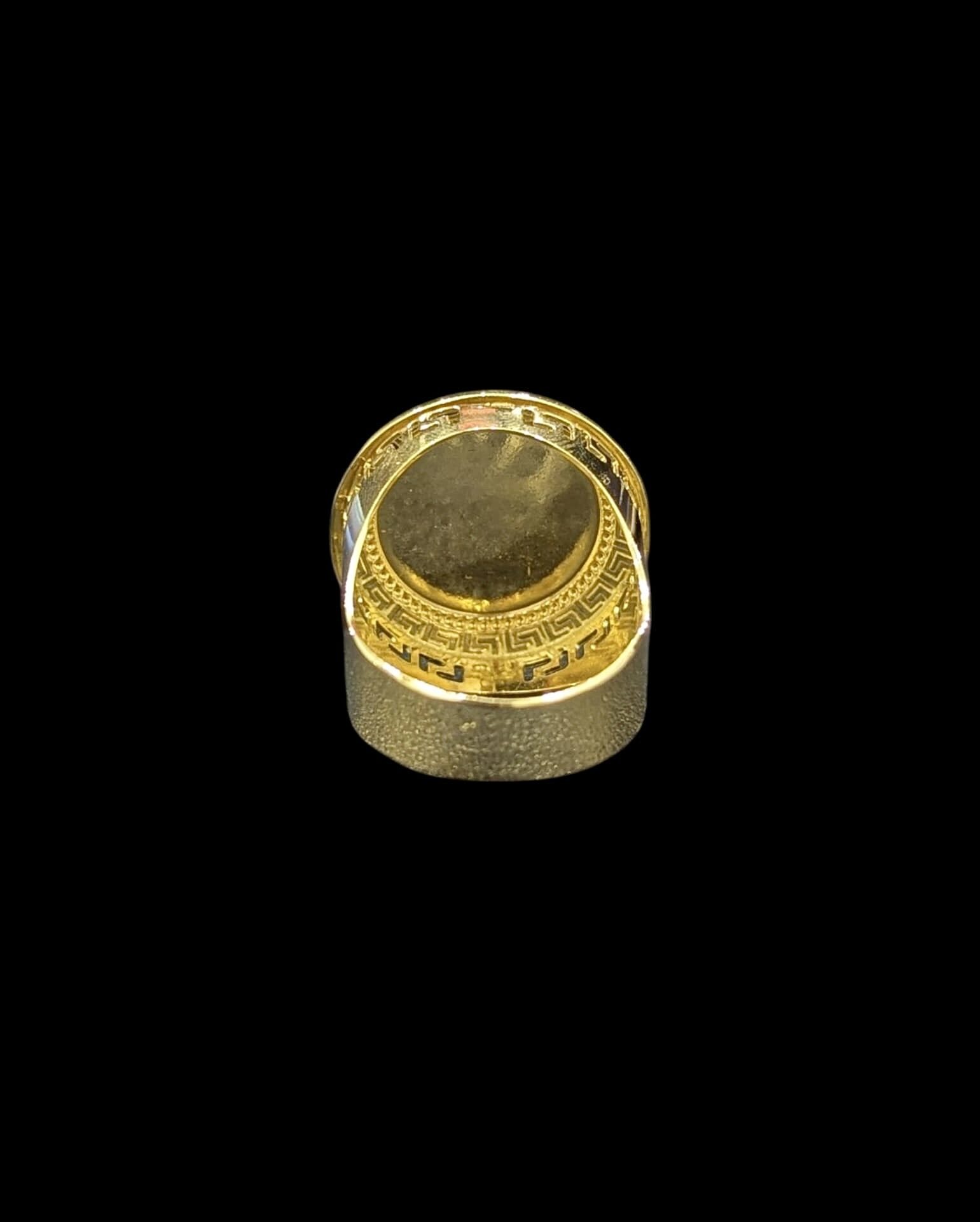 Chevalière Ronde Contour Grec Lion 3D – Image 3