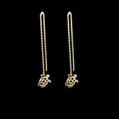 Boucles D'Oreilles Chainette "Tortue"