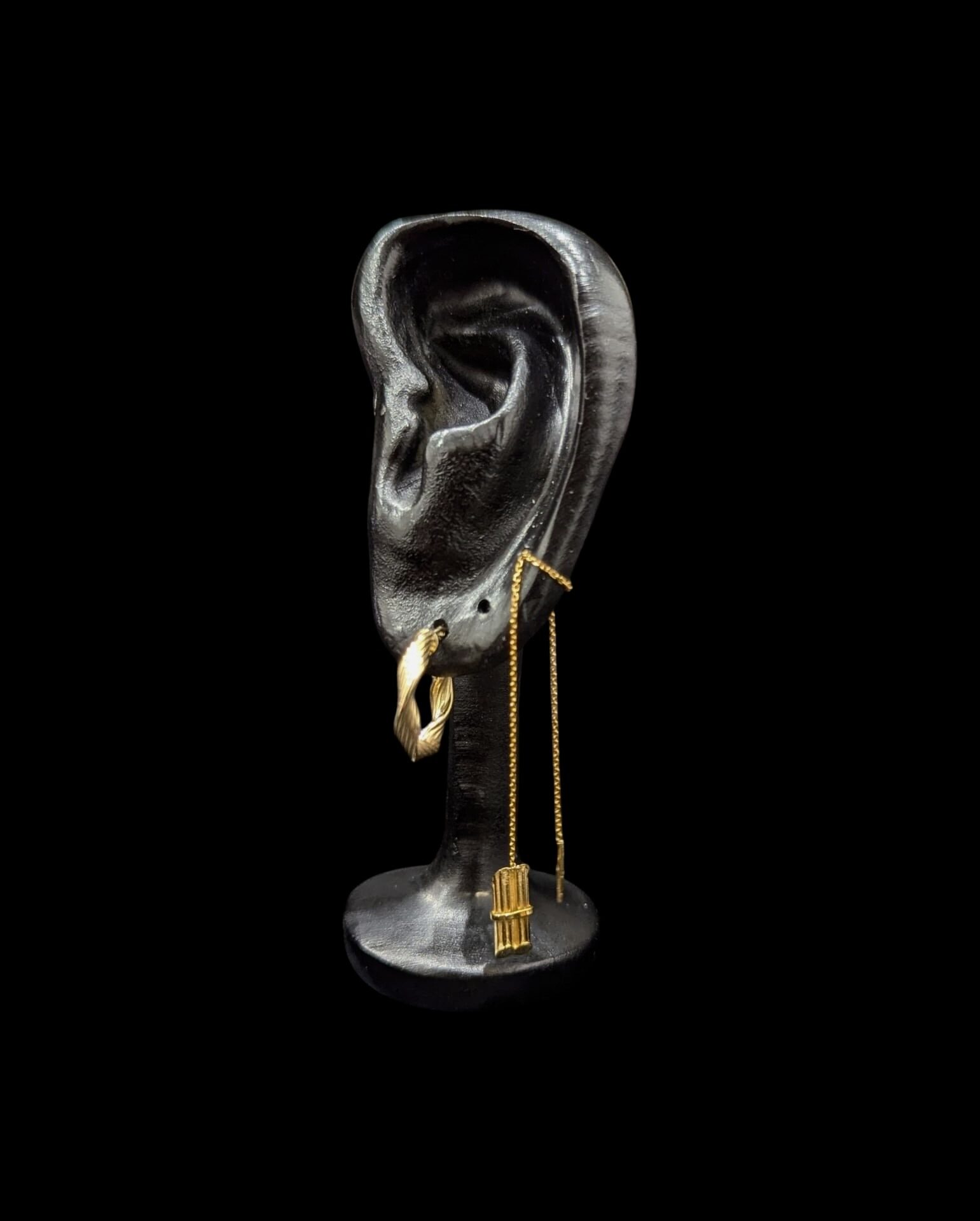 Boucles D'Oreilles Chainette "Cannes à Sucre" – Image 2