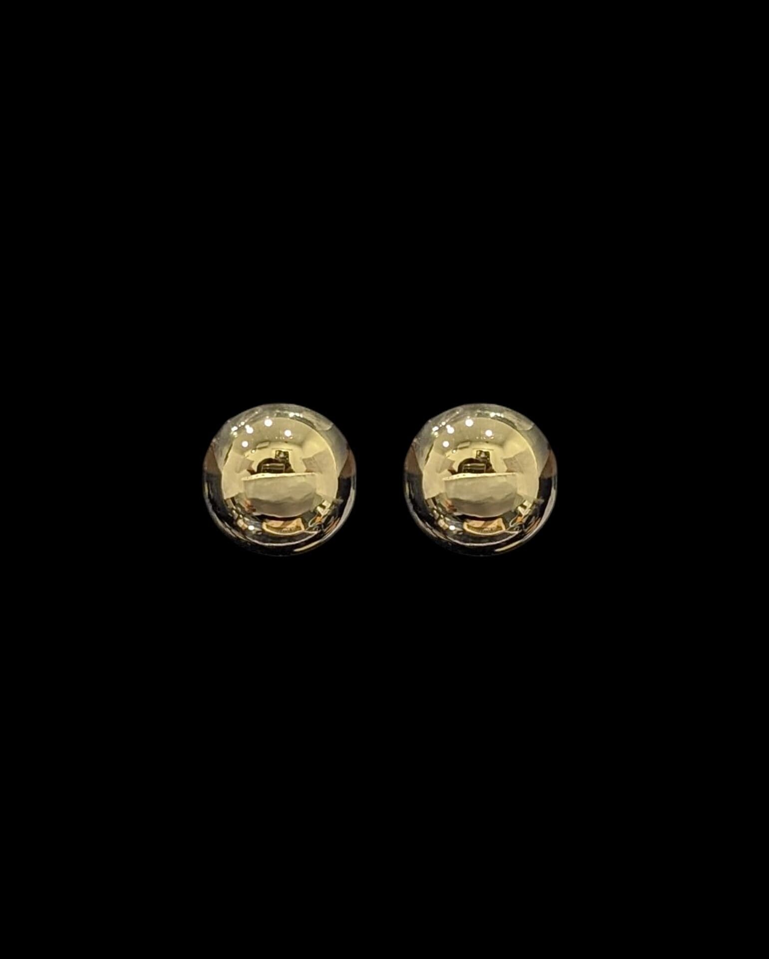 Boucles d'Oreilles Demi Grain d'Or 13 mm
