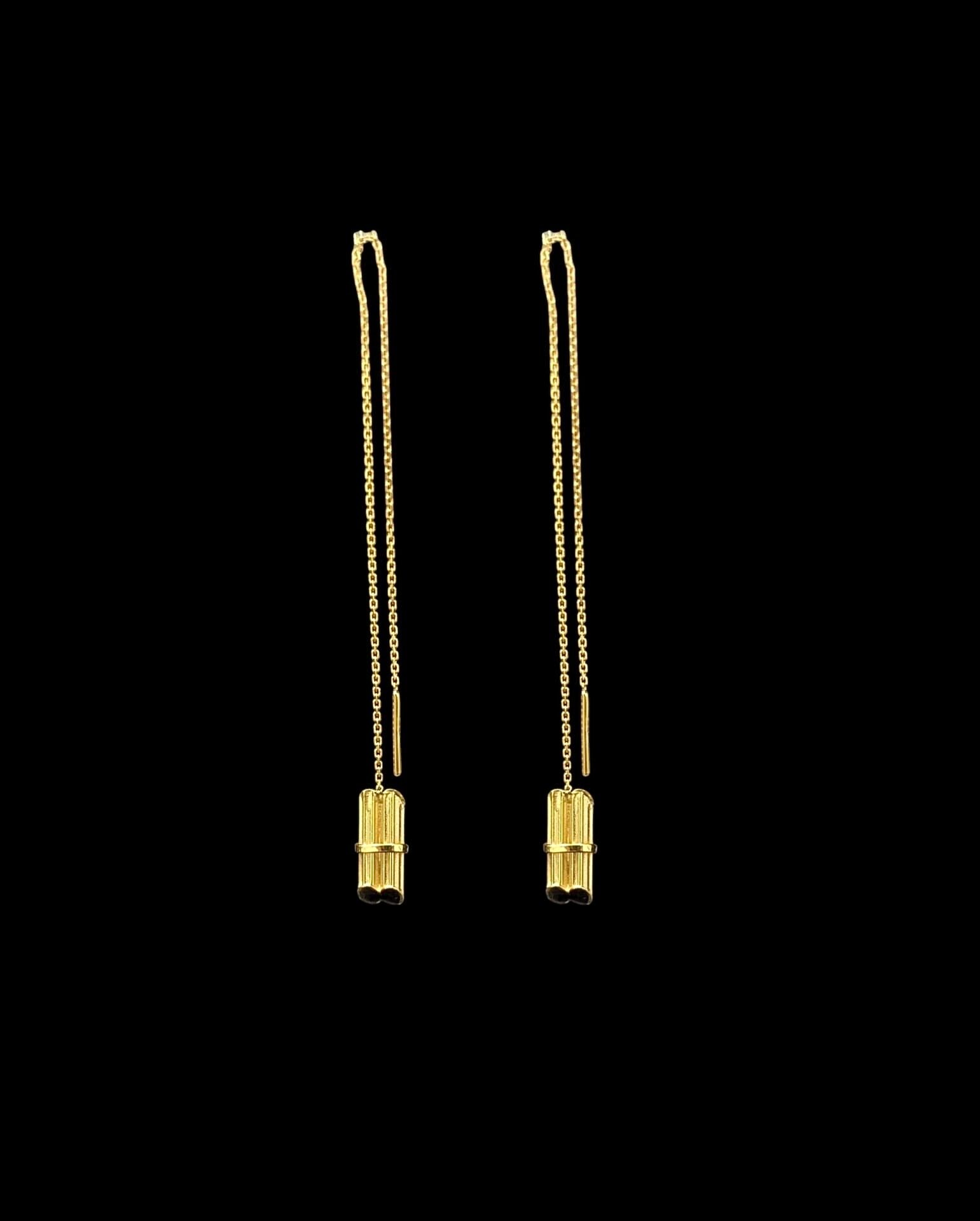 Boucles D'Oreilles Chainette "Cannes à Sucre"