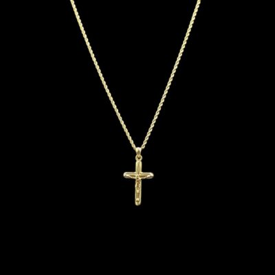 Ensemble Maille Corde Croix Christ 50 cm