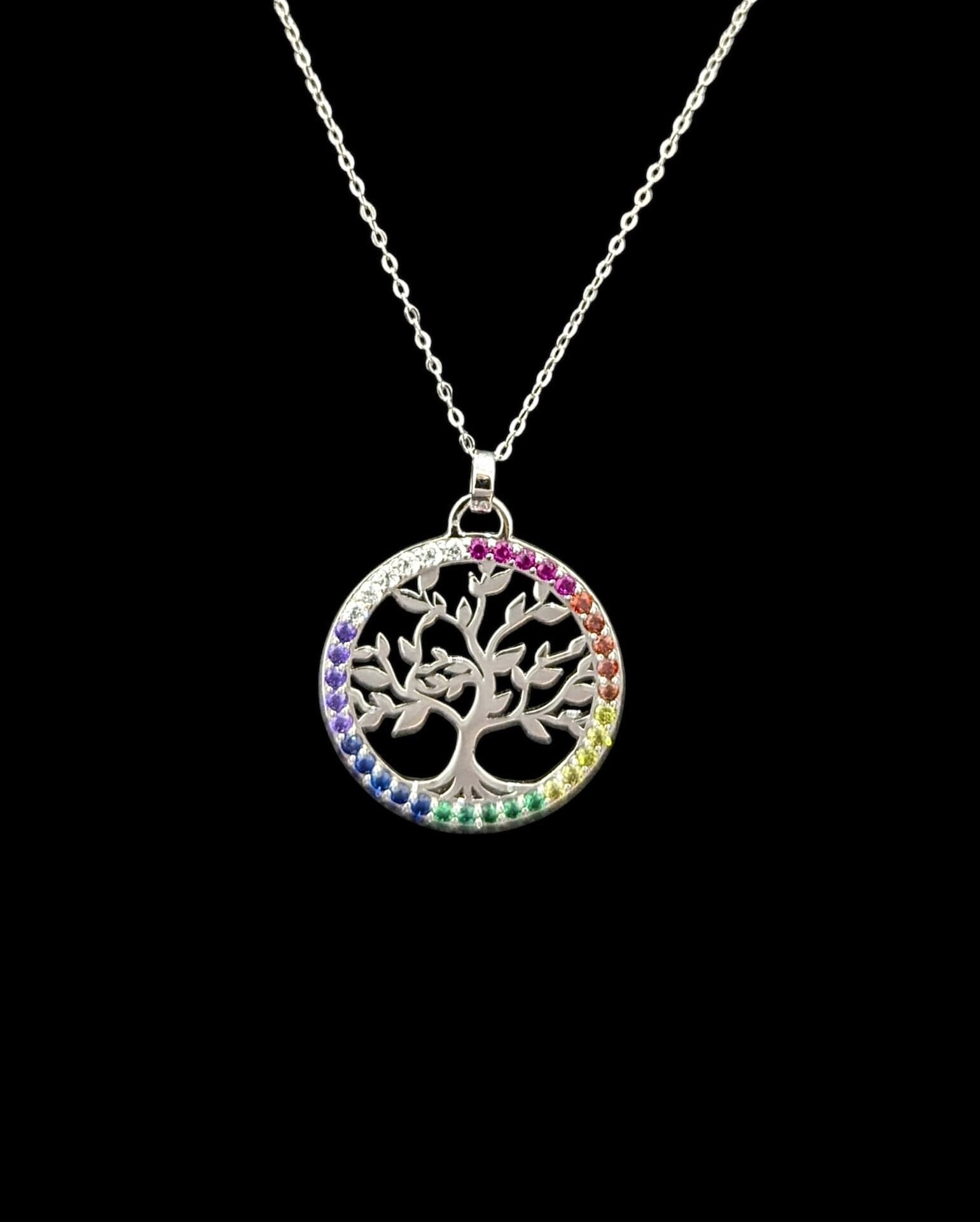 Collier Rond Arbre De Vie Serti