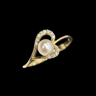 Bague Coeur Nacre Sertie