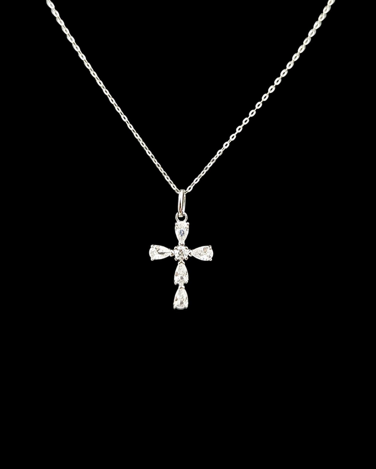 Collier Croix Serti