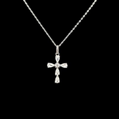 Collier Croix Serti