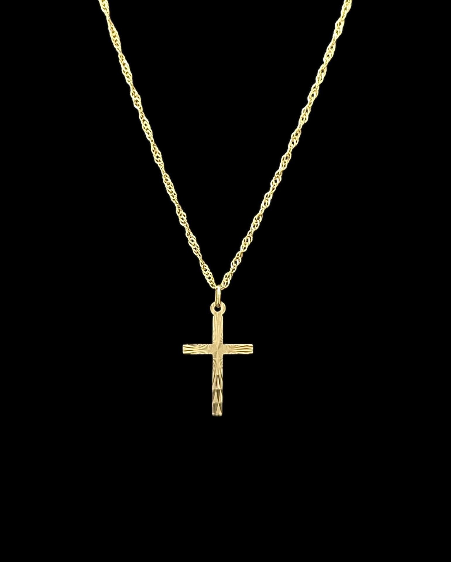 Ensemble Torsadée Croix Ciselée 60 cm