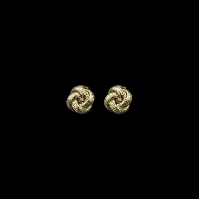Boucles D'Oreilles Noeud Sablées 8 mm