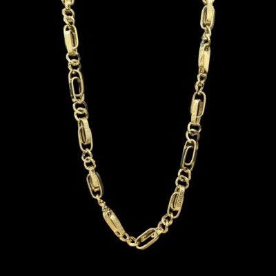 Collier Maille Disco Grec Alternée 13 mm 80 cm