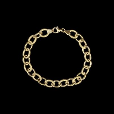 Bracelet Forçat Lisse Sablé 8 mm 19.5 cm