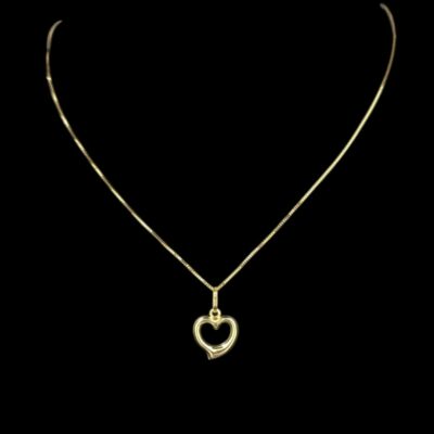 Ensemble Chaine Maille Venitienne et Pendentif Coeur