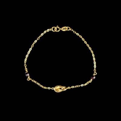 Bracelet 1 Motif Forçat Noeud et Grenats