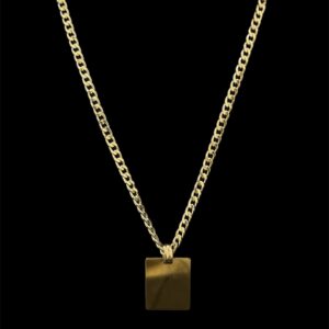 Ensemble Chaine Maille Gourmette 60 cm + Plaque Lisse