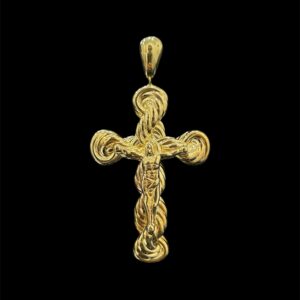 pendentif croix torsadé