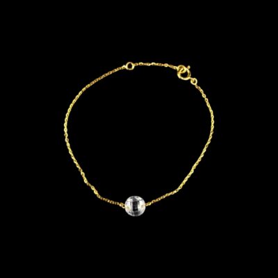 Bracelet Maille Forçat Avec 1 Pierre Zircon