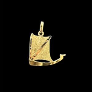 Pendentif yole sablé or 18 carats